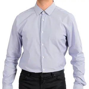 Hugo Boss Men's Slim Fit Striped Long Sleeve Dress Shirt US 17.5 IT 44