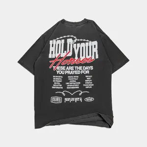 Vintage street style, loose fit, round neck short sleeves, 100% cotton men's clothing, gradient color T-shirt, unisex vintage pattern T-shirt, oversized T-shirt, fashionable style for men and women