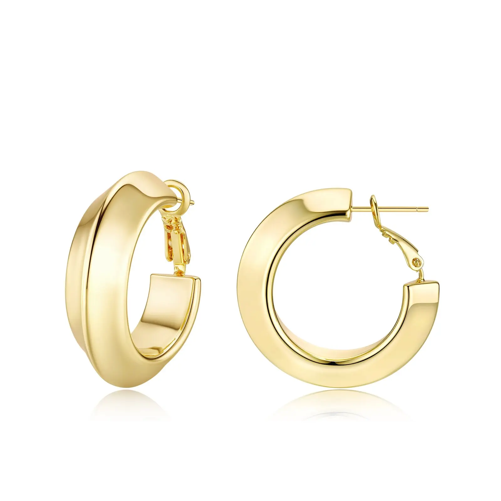14K gold plated hoop earrings for woman. large hoop earrings,accessories.