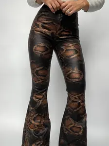 Willow Boutique Clothing Fiona High Waisted Bell Bottom Flare Jeans - Snakeprint