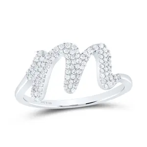 1/4Ctw-Nat Dia P1 Gift Initial "M" Ladies Ring (1.93 grams)