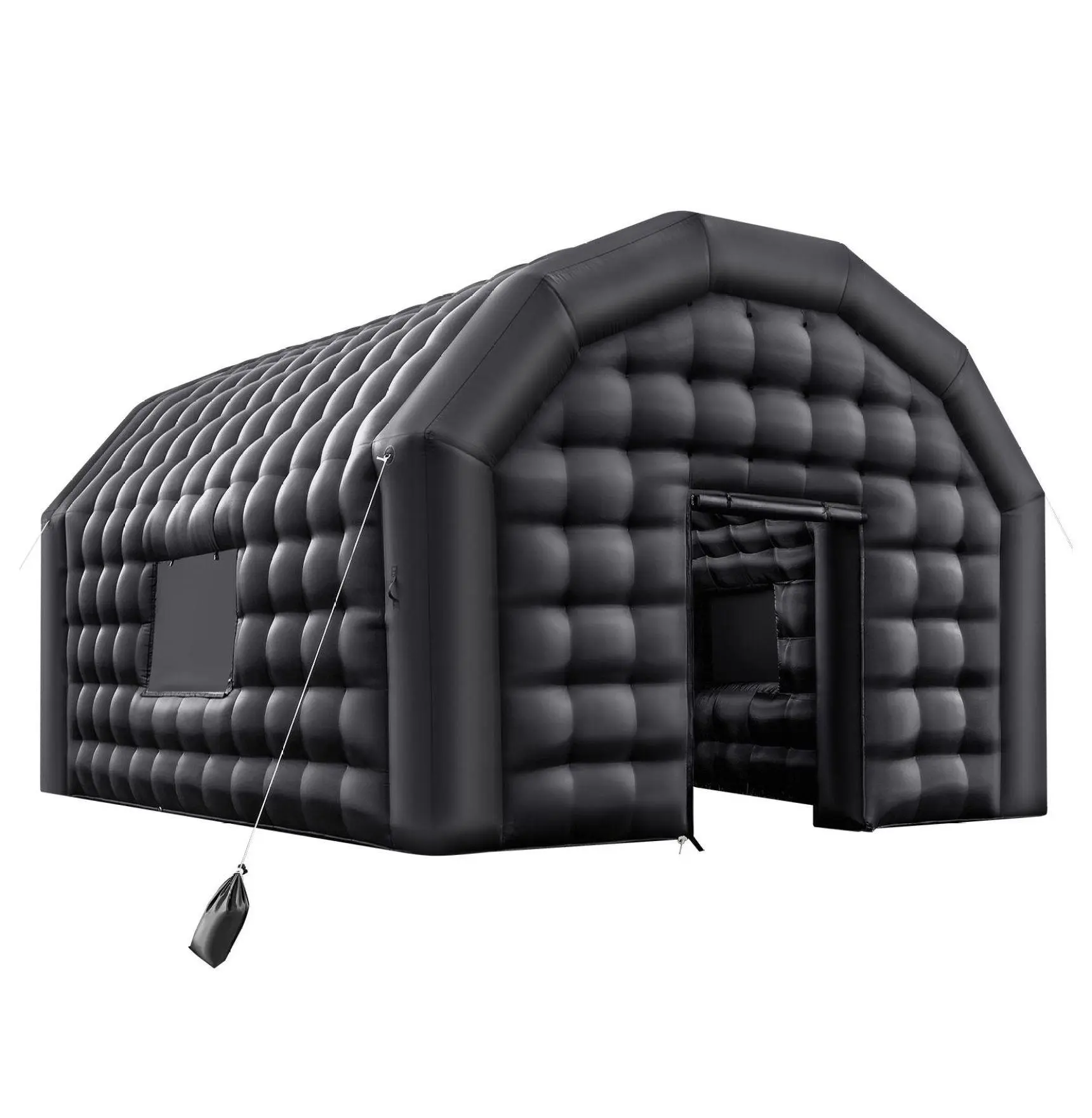 Inflatable Nightclub Tent - 19.7 x 16.4 x 12 ft Party Tent with Blower & Sandbags, Blow Up Night Club for Events, Wedding, Birthday, 323 sq ft 6 x 5 x 3.66 m Black