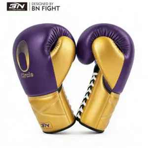 BN Tie Rope Boxing Gloves, Super Fiber Leather Wear resistant Muay Thai Sanda Free Fighting Training Professional Boxing Set