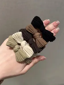 5 Piece Set High Elastic Hair Ties, No Damage Rubber Bands, Butterfly Knot Ponytail Holders, Simple Style Hair Accessories