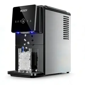 ecozy Nugget Ice Maker Dispenser Self-Cleaning & Ultra-Quiet, 40lbs/24H, 10Mins Quick Ice Makeup 40lbs Sonic Storage Touchless Ice Dispenser for Kitchen Office Bar Party
