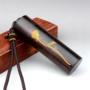 Premium Rosewood Toothpick Holder Travel Portable Case Cotton Swab Box Cigarette Case Tea Leaf Canister Spiral Chinese Style