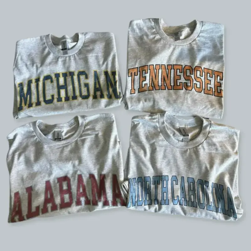Vintage Varsity College T-Shirt, Sport Grey Tee, Classic Campus Style for Fans, Unisex Cotton Tee, Everyday Casual Outfit