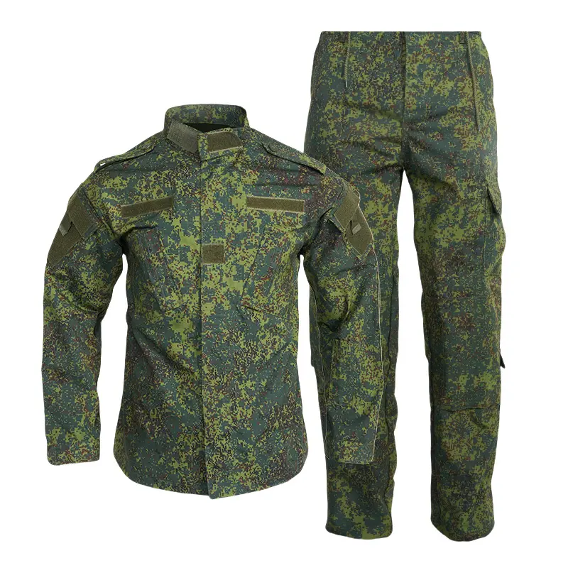 Men's Tactical Camouflage Protective Gear Suit - Quick Dry Poly-Cotton Uniform with Adjustable Fit, Fire-Resistant Menswear for Outdoor Training
