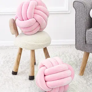 Knot Pillow Ball, 1 Count Geometric Design Throw Pillow, Handmade Crochet Cushion, Christmas Decor Soft Comfortable Supportive Pillow for Home Sofa Bed Decor, Boyfriend Gift, Christmas Gifts, Christmas Decorations, Soft Touch Cushion