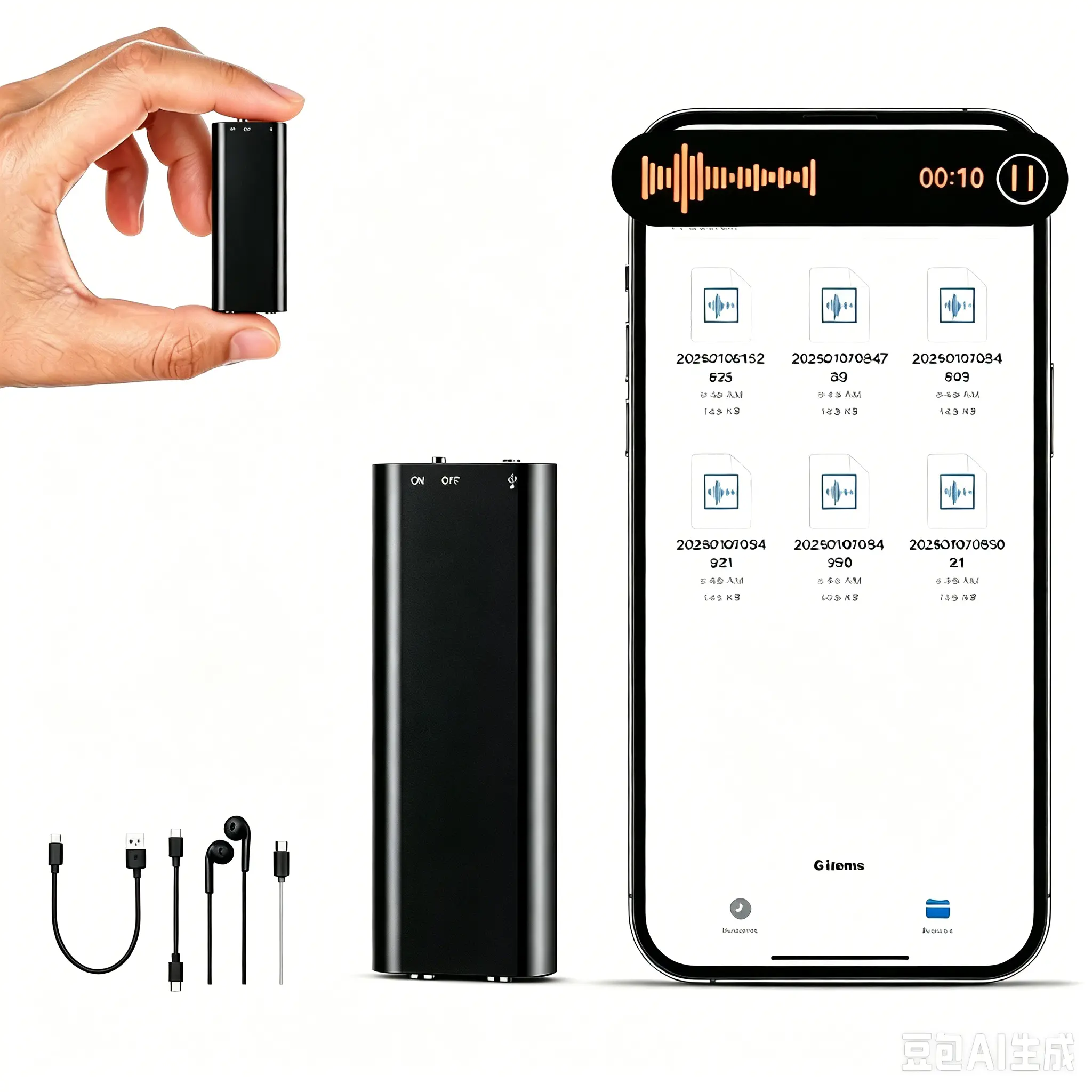 Professional Voice Activated Digital Recorder, 8GB High Definition Noise Canceling MP3 Player, Ultra Thin Portable Recording Pen for Business Meetings, No Battery Included