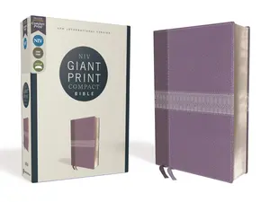 NIV, Giant Print Compact Bible, Leathersoft, Purple, Red Letter, Comfort Print by Zondervan [Leatherbound Book]