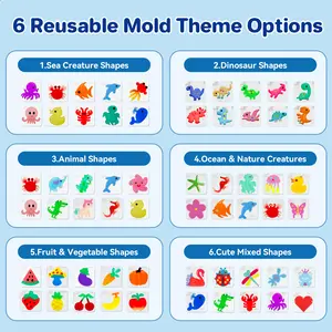 Kiditos Magic Water Elf Reusable Mold Set, Aqua Gel Craft Molds for DIY Water Pets Ages 3+ Dinosaur Shapes Animal Shapes