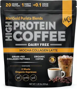 MariGold High Protein Collagen Coffee - Mocha Collagen Latte - 1 Lb Bag