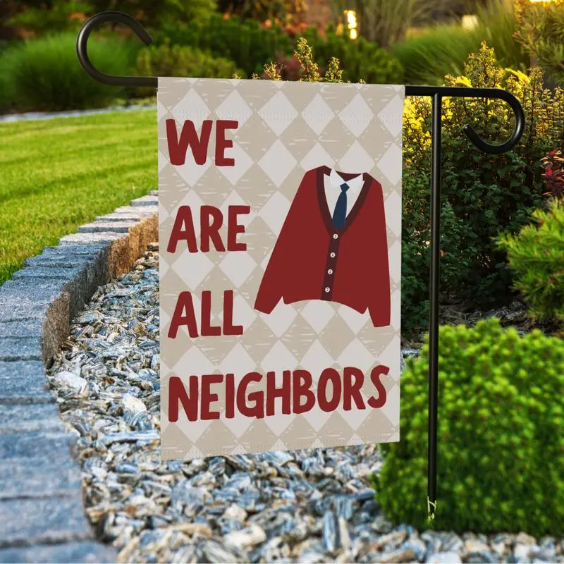 Double-Sided Garden Flag - Front+Back Visible Diversity Message Yard Decor, Easy Installation Outdoor Banner, Neighborly Spirit Welcome Sign, We Are Neighbors Home & Garden Supplies
