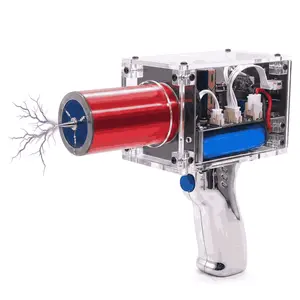 Tesla Coil Handheld Gun, Artificial Lightning, Portable Mini Spark Gap Arc Generator, for Science Physics Teaching Experiment Tool College High School Education
