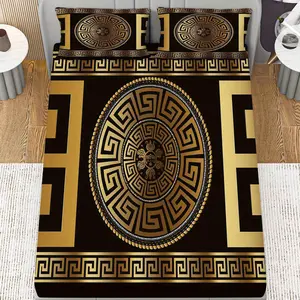 3pcs Royal Vintage Luxurious Bed Sheet Fitted Sheet Three Piece Set (1*Fitted Sheet+2*Pillowcases, Coreless), Christmas theme, Decorative Bedsheet Sets, Keywords Bedding Set, Mattress protector Soft, Breathable, suitable for bedroom, hotel