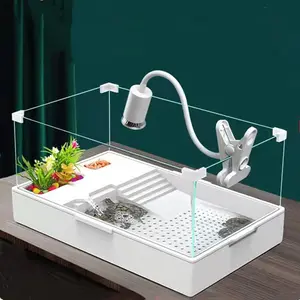 Turtle Tank Aquarium, Tank Terrapin Lake with Water Pump for Pet Turtle Reptile Habitat Turtle Tank Aquarium, Tank Terrapin Lake with Water Pump for Pet Turtle Reptile Habitat