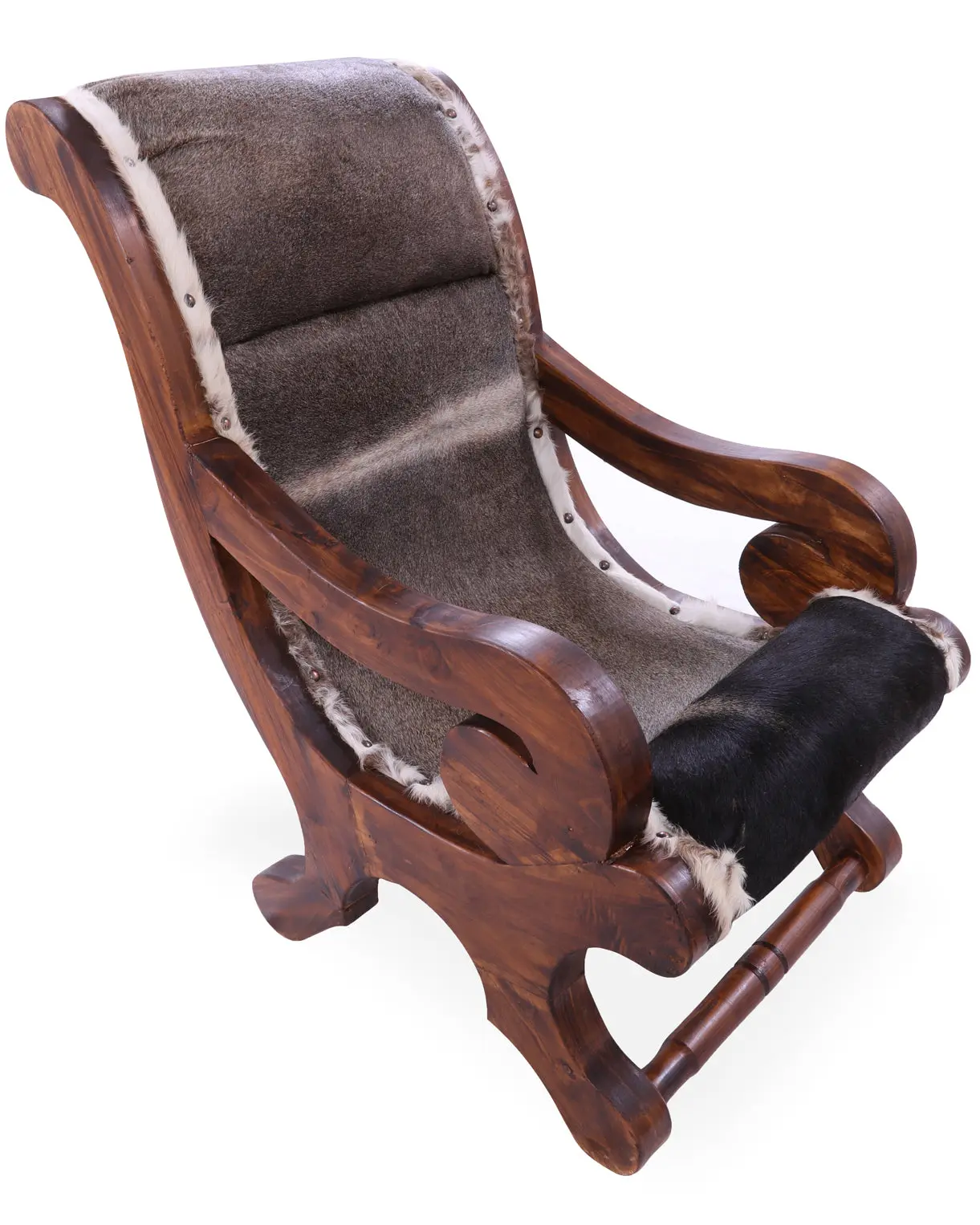 SUPER SALE Hair-On Cowhide Handcrafted Reclaimed Wood Chair
