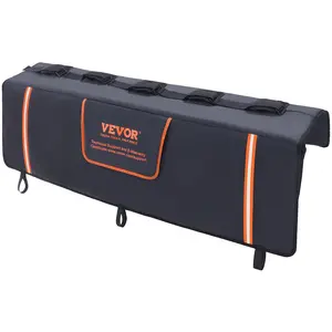 【fathersdaygift】VEVOR Tailgate Bike Pad, 53" Truck Tailgate Pad Carry 5 Mountain Bikes, Upgraded Grooves Tailgate Protection Pad with Reflective Strips and Tool Pockets, with Camera Opening for Mid-Size Pickup Trucks