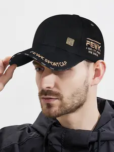 Men's Baseball Cap - Flexfit Curve Bill Fitted Embroidered Trucker Hat for Men Classic Letter Pattern