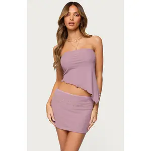 Edikted Women's Vivi Mesh Asymmetric Tube Top Edikted Women's Vivi Mesh Asymmetric Tube Top