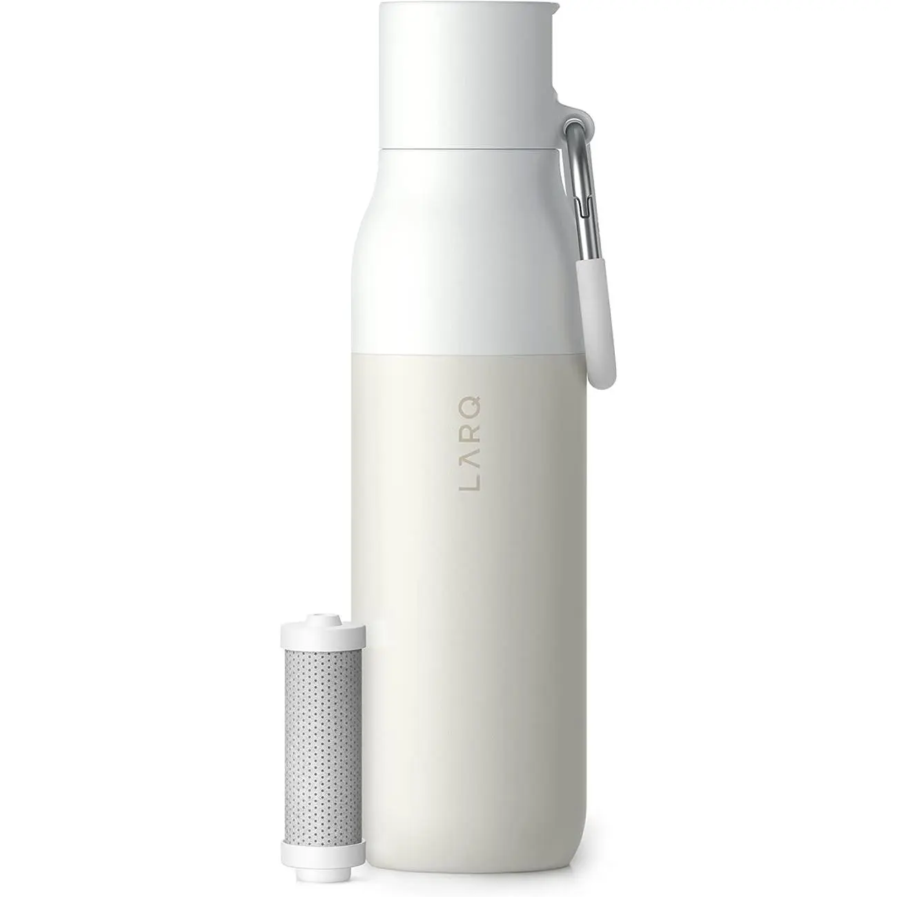 LARQ Filtered Water Bottle: Insulated, Stainless Steel, Nano Zero Technology, Filters (Granite White) Drinkware Flasks
