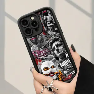 Trendy And Stylish Hip-Hop Design for Boys, Featuring a Shock-Resistant, Anti-Fingerprint, And Fully Protective Soft Phone Case Compatible with Various Iphone Including 17 Air Pro Max iPhone16 15 14 13 12 11 Pro Max XS XR X Plus SE Mini