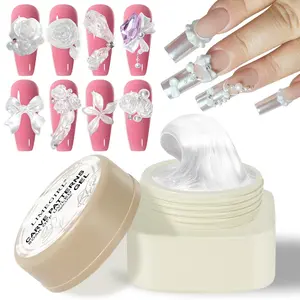LIMEGIRL 3D Engraving Gel for Nail Art, Engraving Non-Stick Engraving Hard Extended Soaking Gel Nail Art Salon Home DIY
