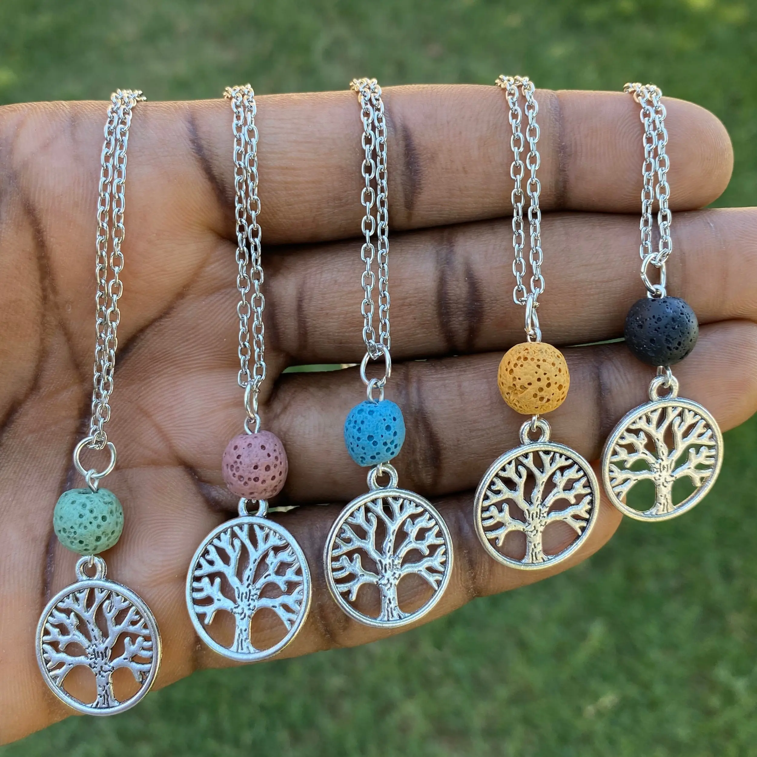 Tree of Life Necklace, Diffuser Necklace, Lava Rock Necklace, Essential Oil Necklace, Gift for Her, Aromatherapy Necklace, Anxiety Necklace