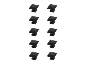 Elegant Decor KB2025-MB-10PK 1.3 in. Cecil Multipack Square Knob, Matte Black - Pack of 10