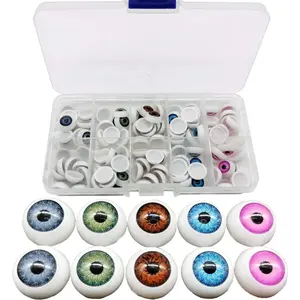 100 count/box 12mm Doll Eyeballs Half Round  Eyes for DIY Doll Bear Crafts Halloween