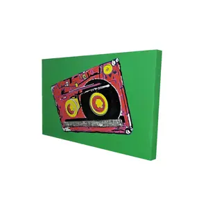 360 Stand Retro Tape Player Music-Themed Wall Print - 24x36 in Vibrant Unframed Art Poster, Modern Home Decor, Green Hobbies Home Supplies for Room, Music-Themed Wall Arts