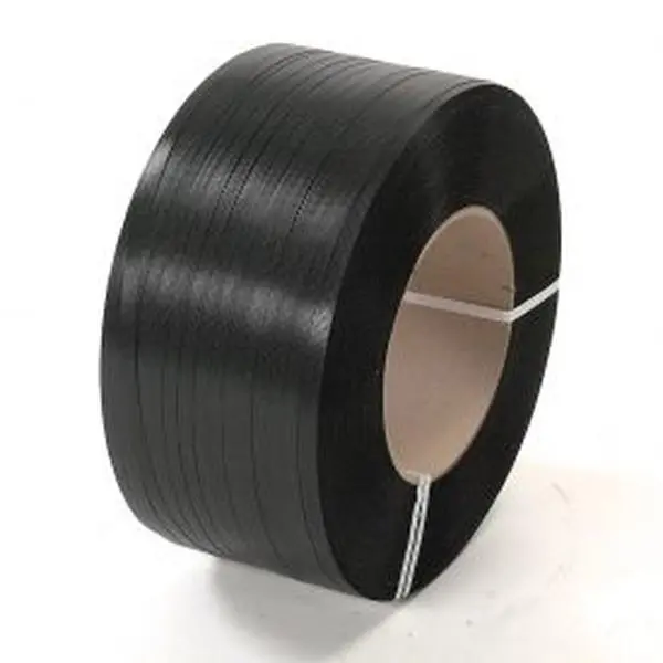 PAC Strapping Products High-Strength Polyester Strap Roll for Bundling Cargo, 0.5 in Width, 0.028 in Thickness, 6,500 ft Length (48 lbs), Black, 16 x 6 in. Core