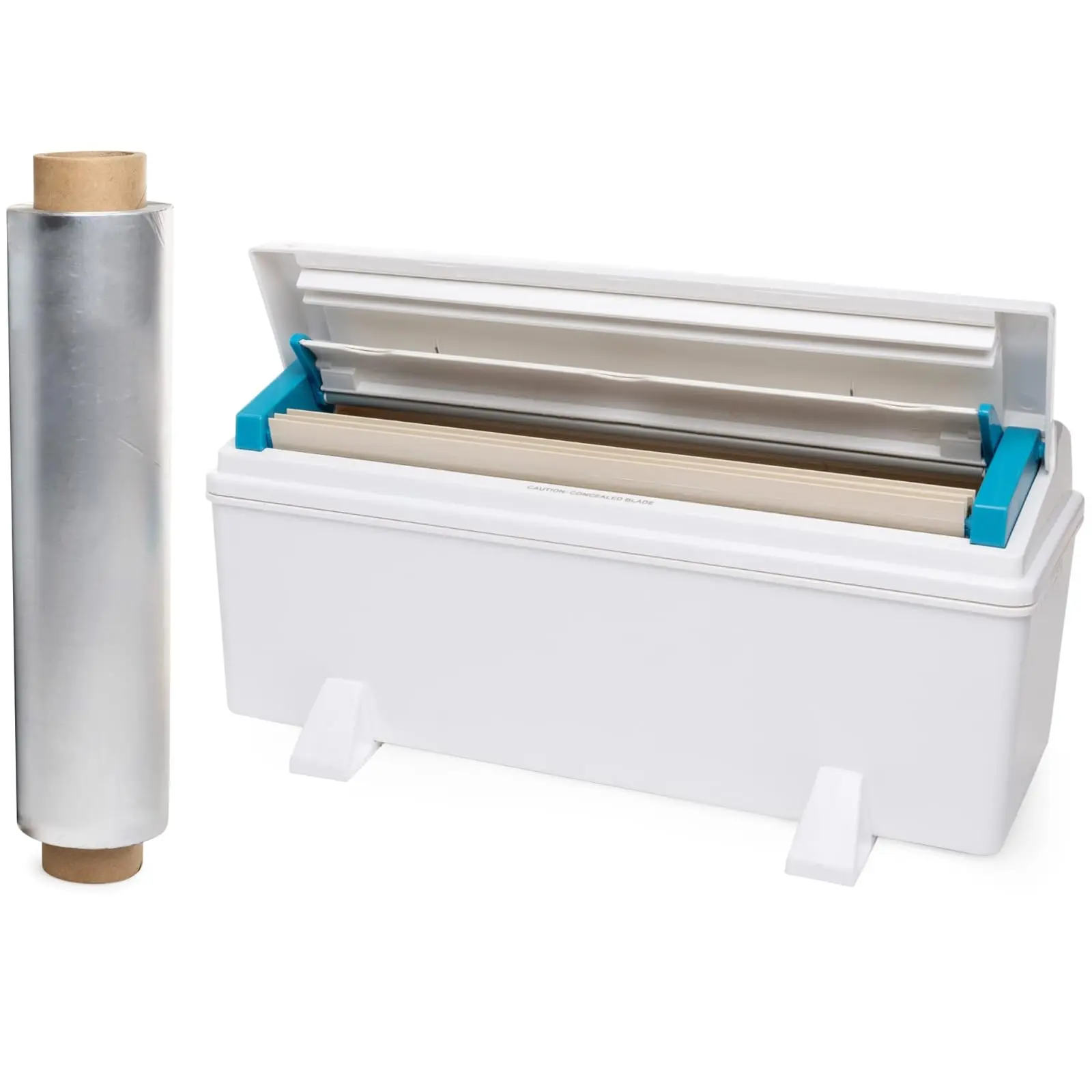 IDL Packaging WP-179DA 12" FoilMaster Dispenser with 12" x 500' Aluminum Foil Roll – New Press-Cutter with Sharp Serrated Blade – 10X Longer Service Life with Durable Plastic Body