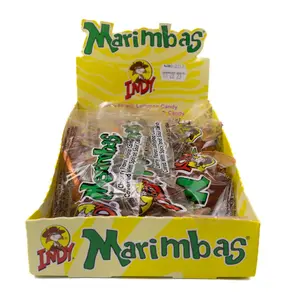 Indy Marimbas Cherry Lollipop With Spicy And Sour Candy Snack 12 Pieces