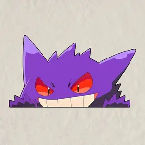Gengar Vinyl Peeker Sticker / Decal Vinyl Sticker – Kawaii Vinyl sticker, Gift for lovers Sticker, Decal for Laptop, Water Bottle, Car, Gamer Gift
