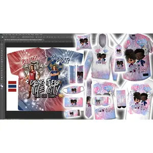 PSD-169 All-Over Split VS Sports Team Gender Reveal All-Over Sublimation Photoshop Template