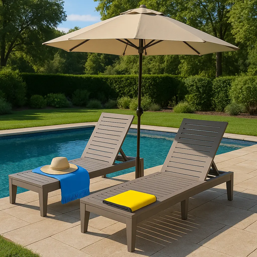Outdoor Lounge Chair, Weatherproof Polypropylene Resin, Water-Repellent & Fade-Resistant, 5-Position Adjustable Backrest, 300lb Weight Capacity, Breathable Cutout Design, Rust-Free Construction, Easy 5-Minute Assembly, Fits Poolside/Patio/Garden, Tanning