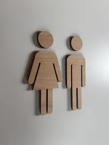 Bathroom Icons 3M Adhesive Tape Backing with Mounting Template