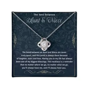 Aunt From Niece, Niece From Aunt, Aunt And Niece,Love Knot Necklace, Mahogany Aunt Birthday Mothersday, , #468, White Love Knot Necklace Christmas Gifts, Jewelry Gifts, Birthday Gifts