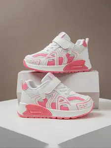 3 Pairs Kids Casual Training Shoes, Retro Colorblock Style, Mesh and Synthetic Leather, Air Cushion Sole, Velcro and Laces, Ages 3-12, Trainers