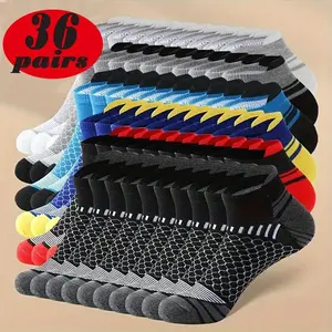 36 Pairs Men's Summer Breathable, Absorbent, Deodorant and Comfortable Daily Outdoor Sports Running Basketball Socks