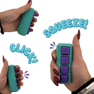 Little Ouchies Spikie Keytar Sensory Fidget Keychain – Textured Stim Tool with Clicky or Quiet Sound, Customizable Body + Key Colors, Tactile Grounding Fidget