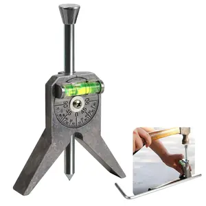 Pipe center locator, a pipe installation tool with a positioning head, used for measuring pipes with diameters greater than 0.5inch and above, equipped with a 4inch Y-shaped base and a graduated bubble goniometer