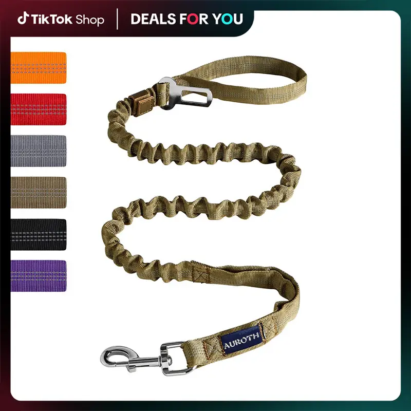 【AUROTH】 Dog Leash , Heavy Duty Dog Leash Bungee, No Pull Dog Leash for Shock Absorption, Dog Training Leashes for small Medium Large Breed Dogs 6FT,