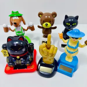 Solar Powered Dancing Animal Dolls - 6 Piece Swinging Animated Bobble Dancer Window Sun Catcher Car Decor Portable Suncatchers - Ornaments