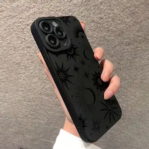 Sun Pattern Phone Case, Anti-fall Phone Protector Cover, Shockproof Phone Protective Case Compatible with iPhone 17 Pro Max,17Air,16Pro Max 16 15 14 13 12 11 Series, for Smartphone