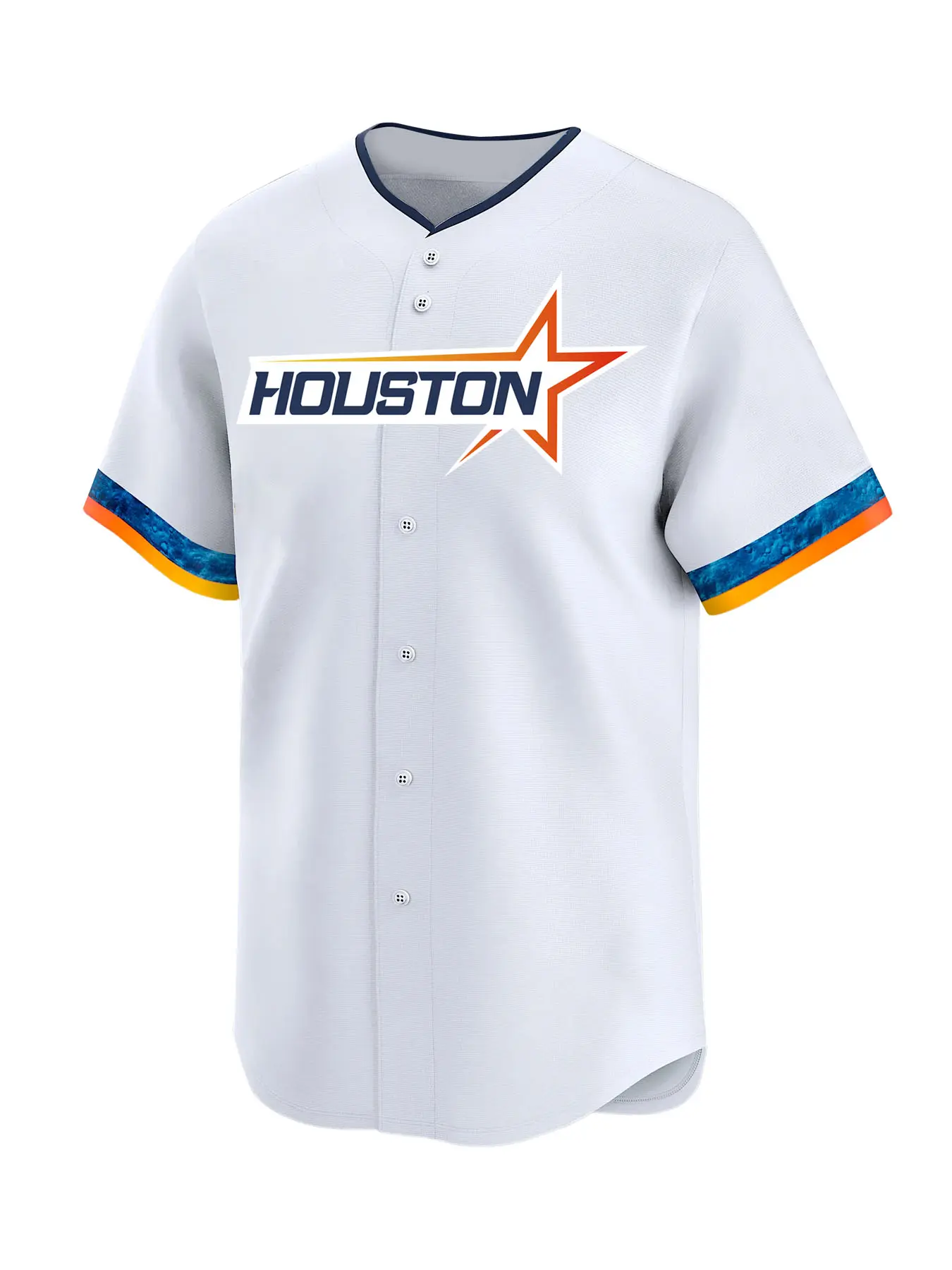 Men's 27 White Button Front Embroidered Baseball Jersey, Regular Fit Casual Short Sleeve V Neck Baseball Top for Daily Wear, Men's Clothes for All Seasons, Embroidery Sportswear, Sports Clothing