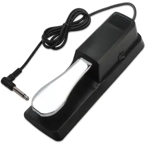Sustain Pedal for Keyboard Universal,  Sustain Pedal, Piano Pedal for Keyboard with Polarity  for MIDI Keyboards, Digital Pianos, Yamaha, Casio and More, 1/4'' Input Plug by