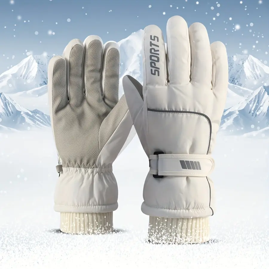 Men's and Women's Winter Ski Gloves Warm and Waterproof Touch Screen Ski Gloves Winter Equipment, Suitable for Cold Weather Outdoor Activities Skiing Snowboarding
